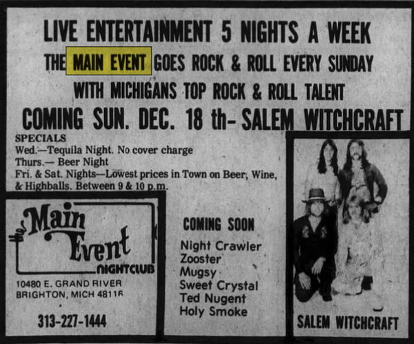 Main Event - Dec 1977 Ad (newer photo)
